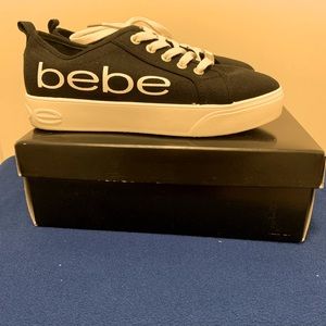 Gently used, Bebe black canvas sneakers